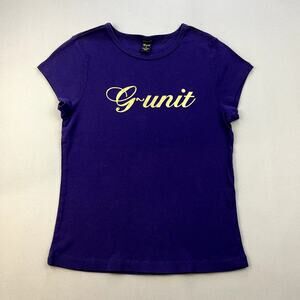 Vintage G-Unit T-Shirt Womens XL Purple 50 Cent Gorilla Hip Hop Rap Logo NYC y2k